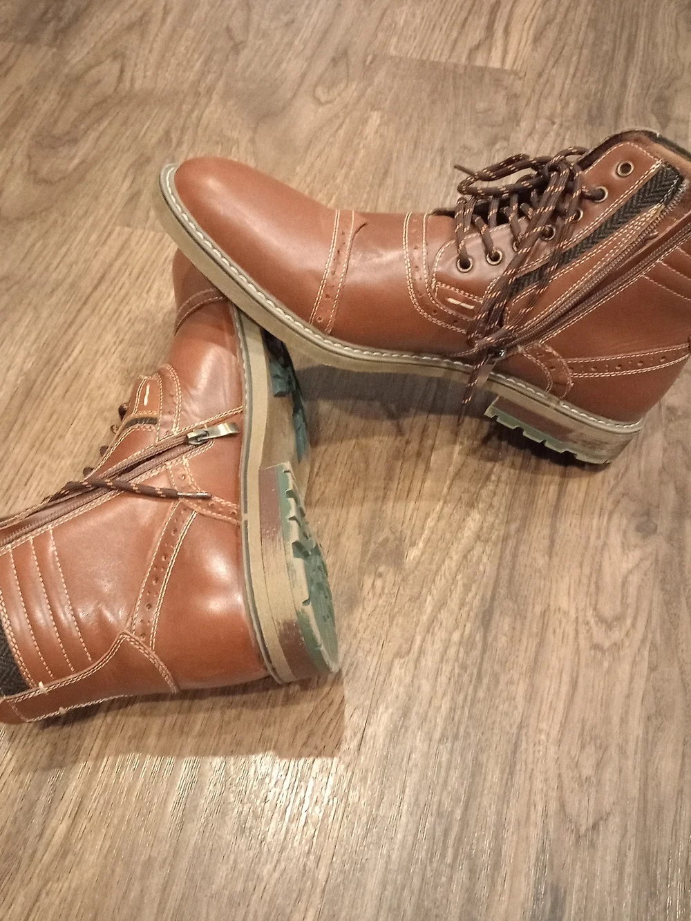 Arkbird men's brown leather oxfords boots  a US size 11.5